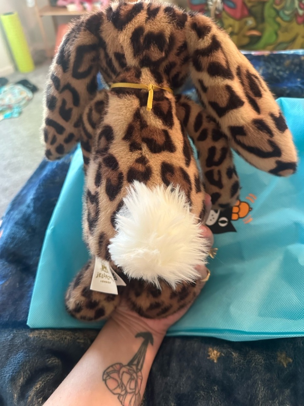 Jellycat Cobblehop Leopard-Print Bashful Bunny - Brown & Black - Picture 3 of 3